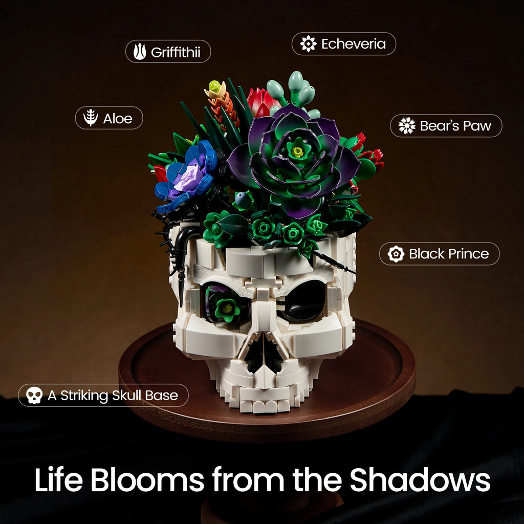 Gothic Succulent Skull Building Set
