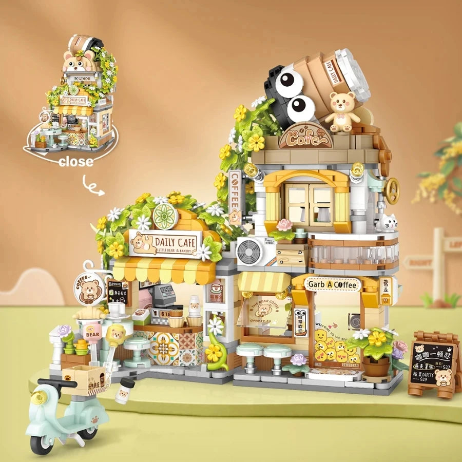 Japanese Street Shop Micro Building Blocks