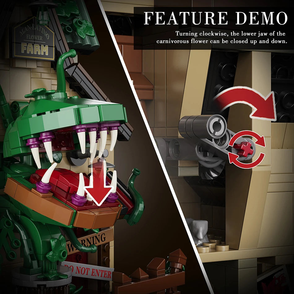 1,128PCS Audrey II Horror Plant Building Set