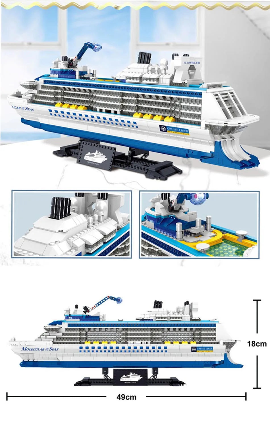 Cruise Liner Building Block Set – 2,428 Piece Mini Model