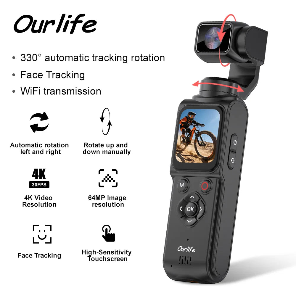 OURLIFE M105 4K AI Tracking Pocket Camera