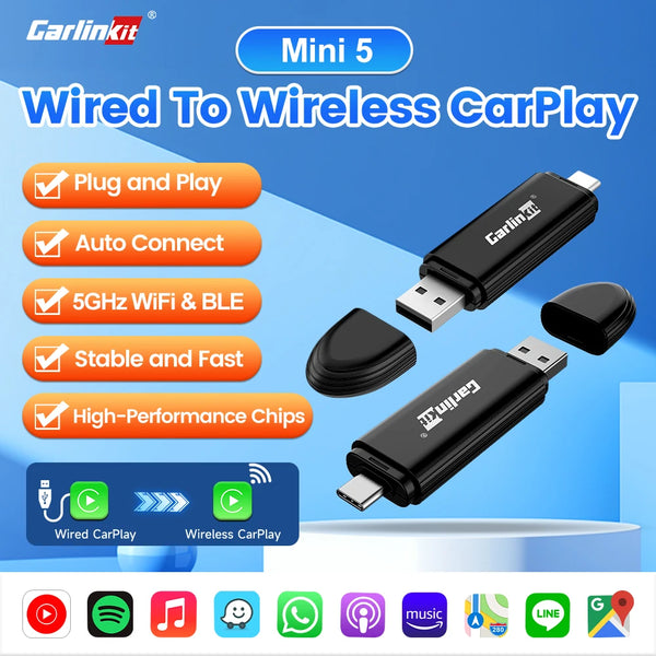 CarlinKit MINI 5 Wireless CarPlay Adapter