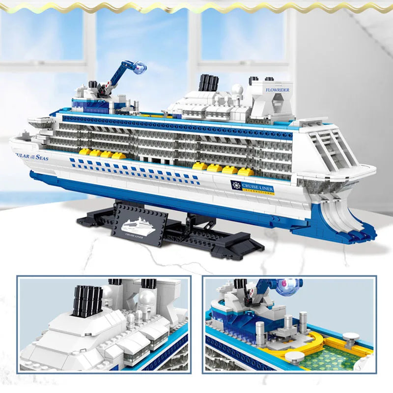 Cruise Liner Building Block Set – 2,428 Piece Mini Model