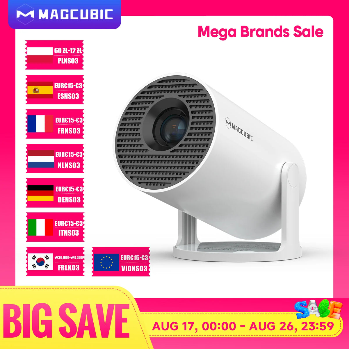TOP SELLER - MAGCUBIC HY300 PRO Smart Mini Projector