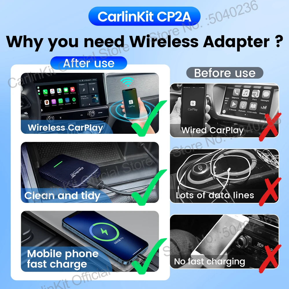 CarlinKit 4.0 CP2A Wireless CarPlay &amp; Android Auto Adapter