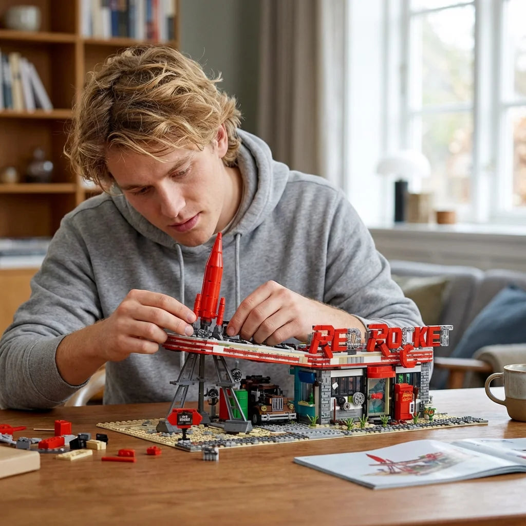2,221PCS Abandoned Gas Station Building Set