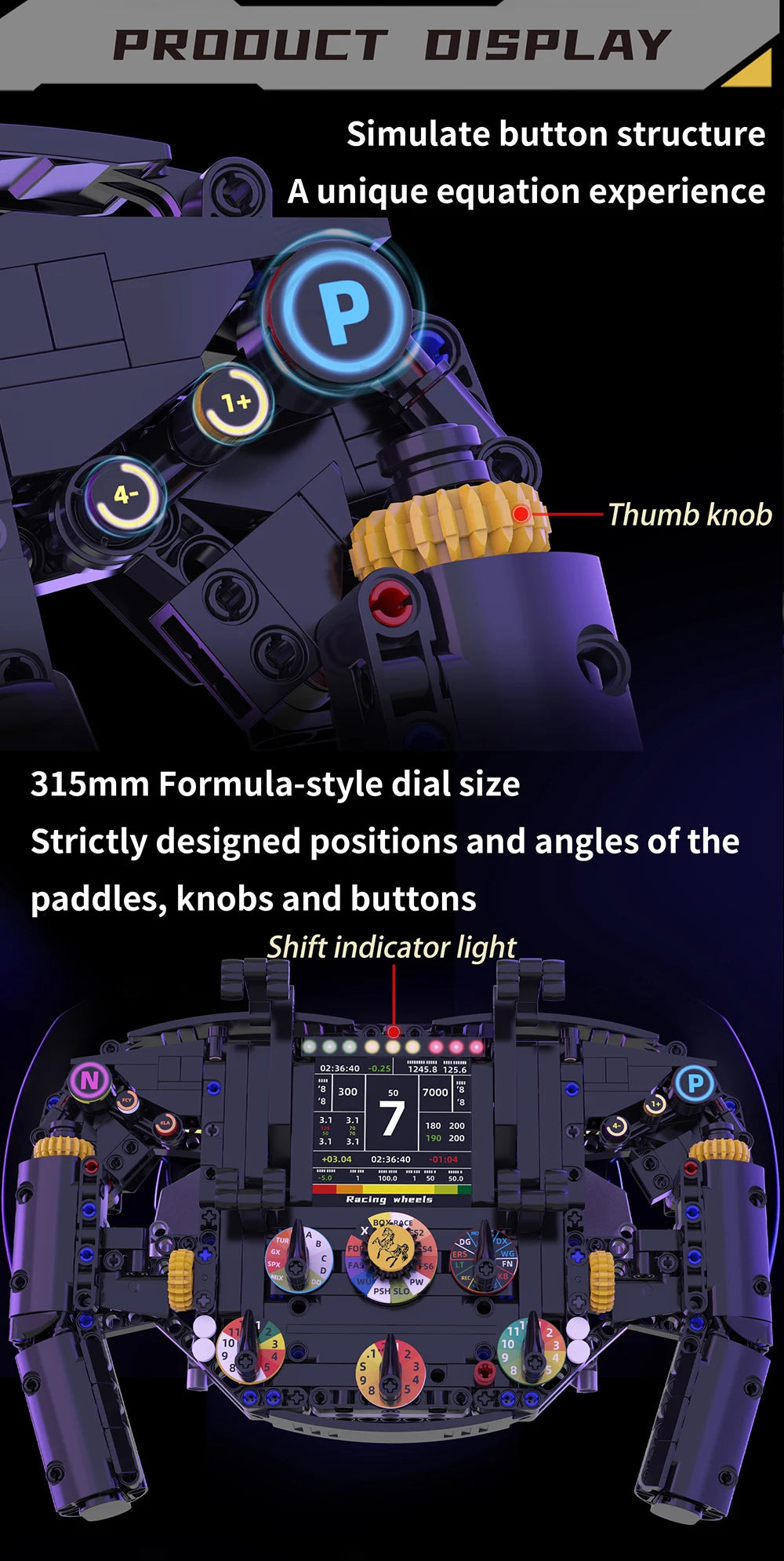 Formula Racing Steering Wheel Building Block Collection – 800+ Pieces