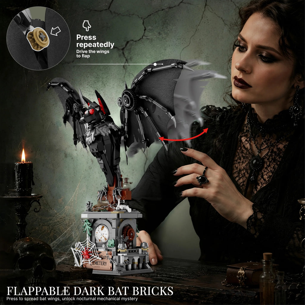 928PCS Gothic Dark Bat Building Set