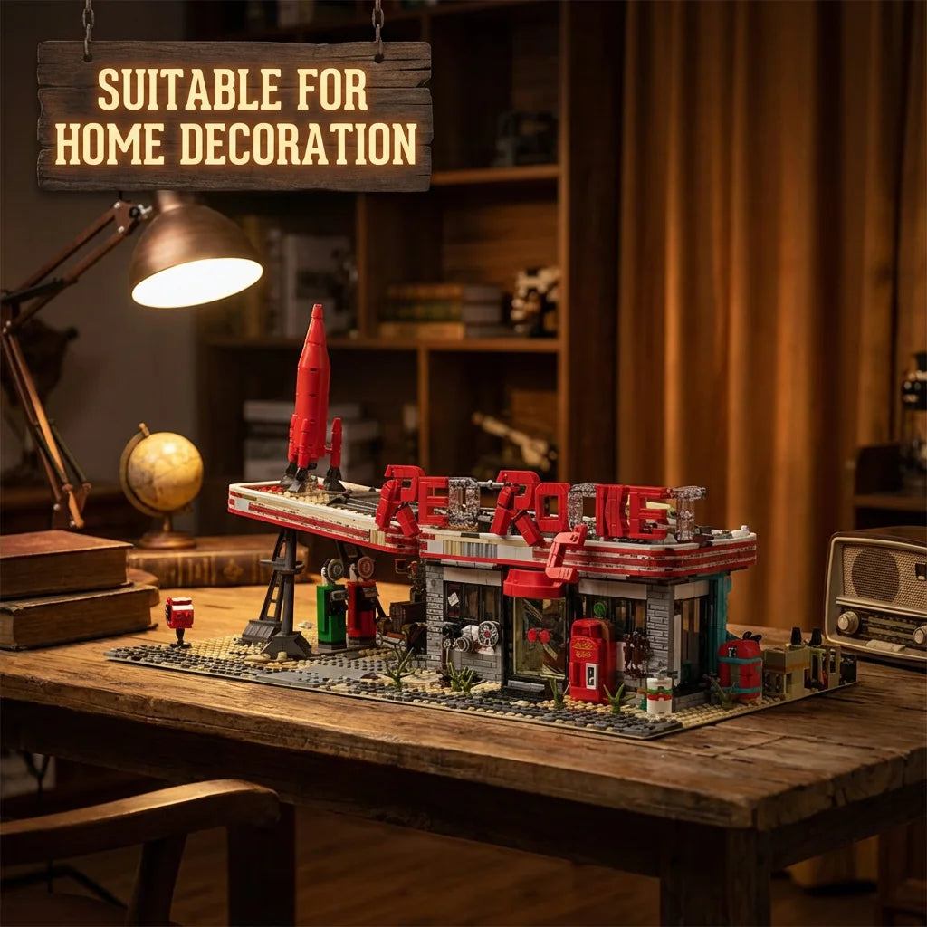 2,221PCS Abandoned Gas Station Building Set