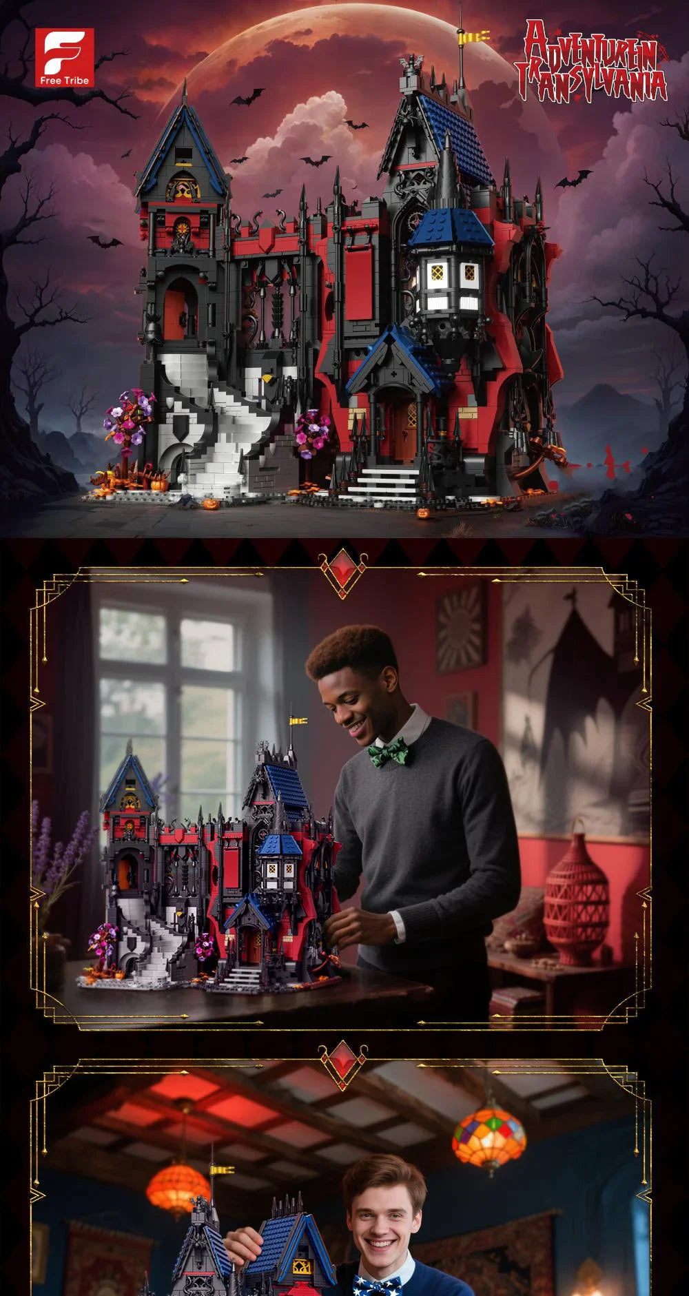 Vampire Castle Building Block Set – 3,540 Piece Gothic Horror Castle