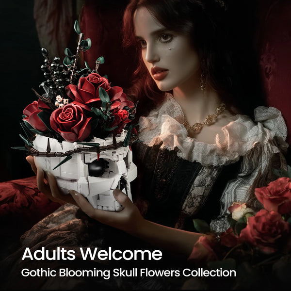 1101 pcs - Skull & Roses Gothic Building Set