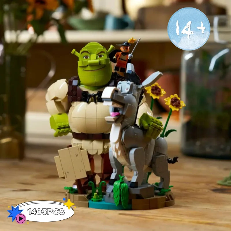 2026 NEW 1403PCS Shrek & Donkey Building Blocks – 3D Character Display Model