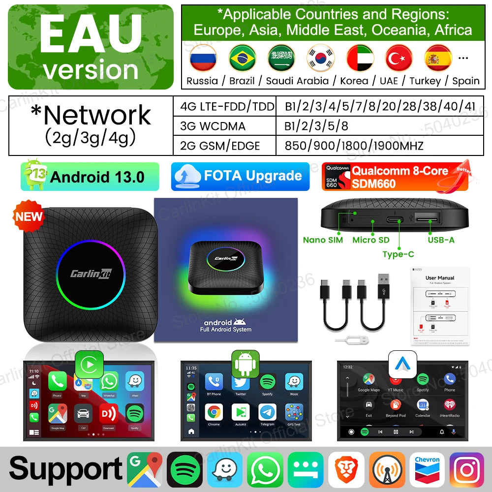 CarlinKit Android 13 CarPlay AI Box