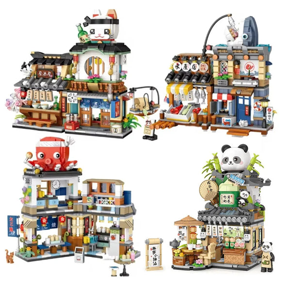 Japanese Street Shop Micro Building Blocks