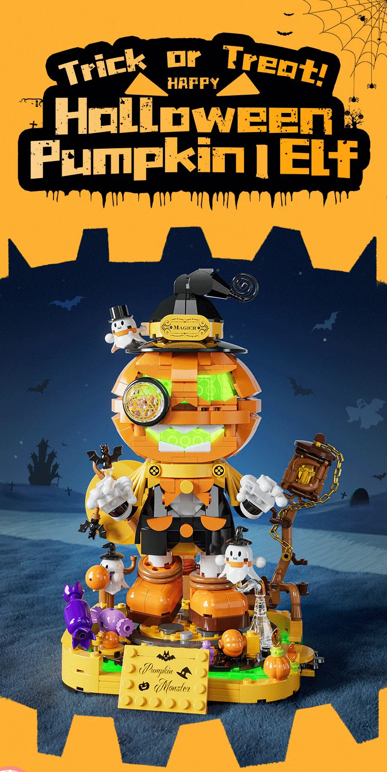 Halloween Horror Building Block Collection – Spooky MOC Display Sets