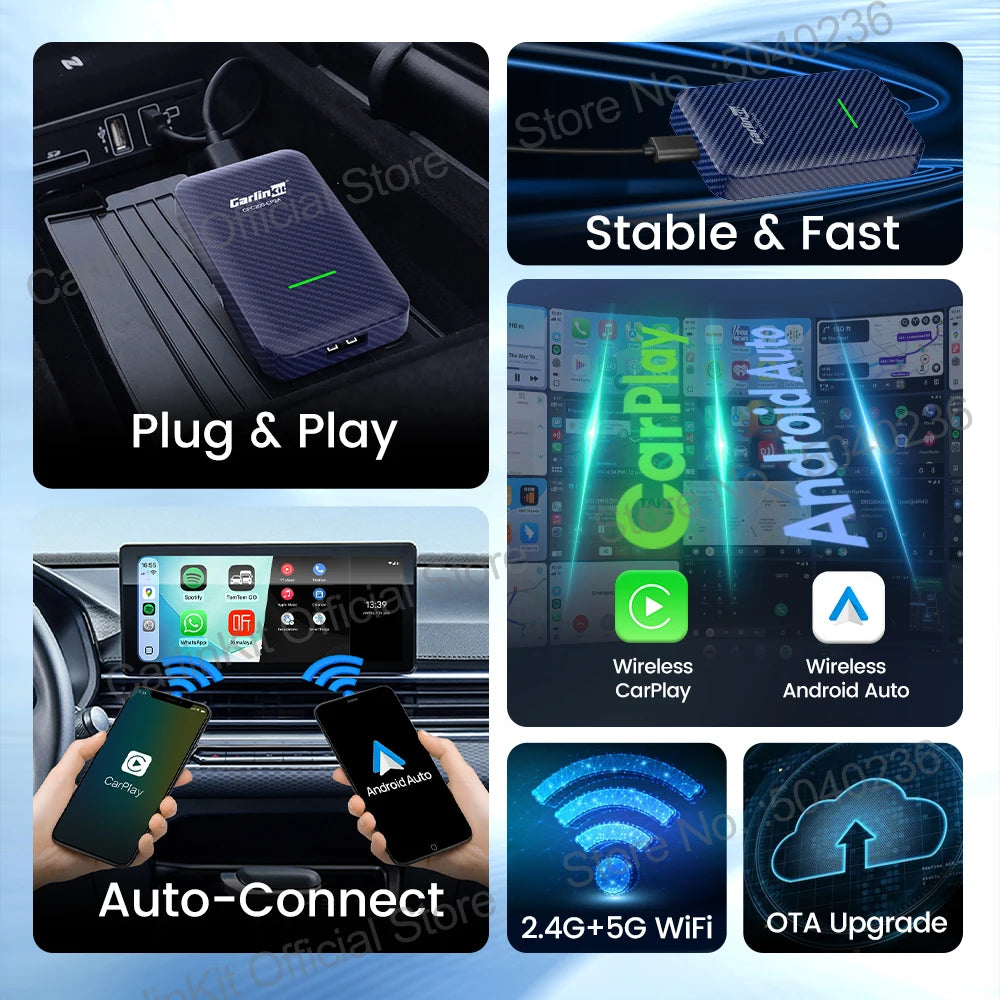 CarlinKit 4.0 CP2A Wireless CarPlay &amp; Android Auto Adapter