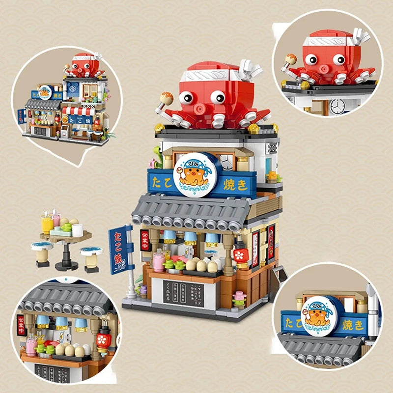 Japanese Street Shop Micro Building Blocks