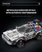 1:24 Classic Movie Time-Travel Racing Car Building Block Set – 405 Pieces