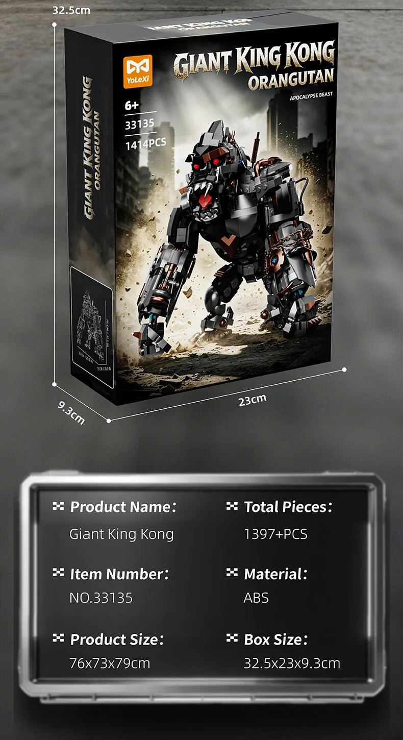1,414 Pieces - Giant King Kong Mecha Building Block Set