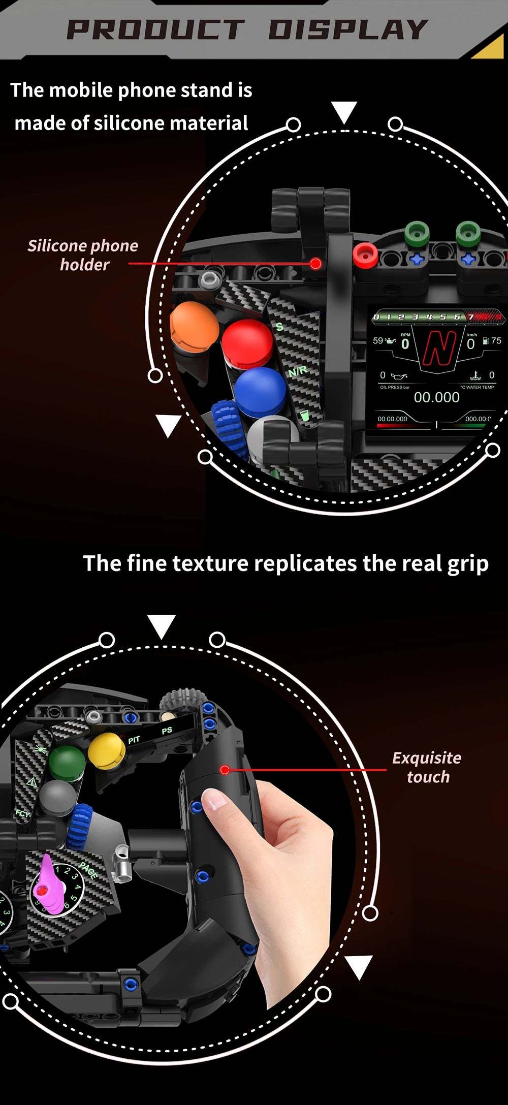 Formula Racing Steering Wheel Building Block Collection – 800+ Pieces
