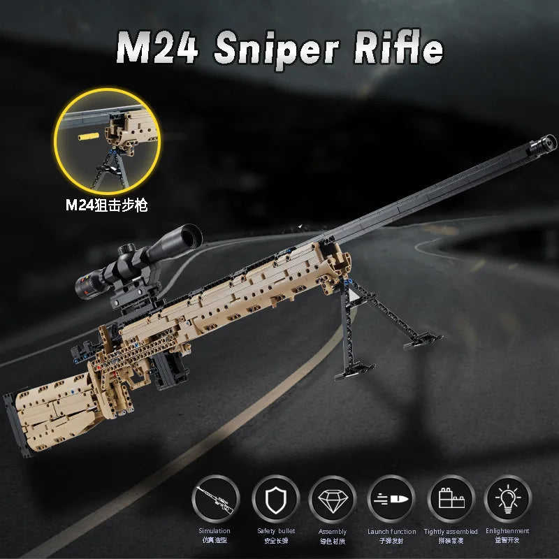 M24 Sniper Rifle-Inspired Building Block Model – Advanced DIY Construction Kit