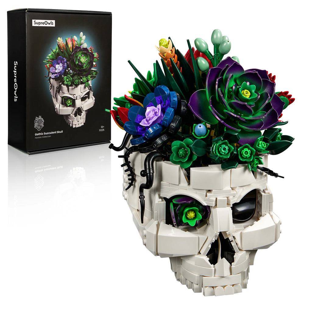 Gothic Succulent Skull Building Set