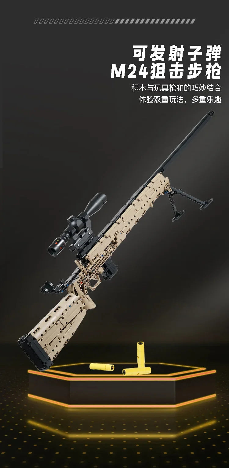 M24 Sniper Rifle-Inspired Building Block Model – Advanced DIY Construction Kit