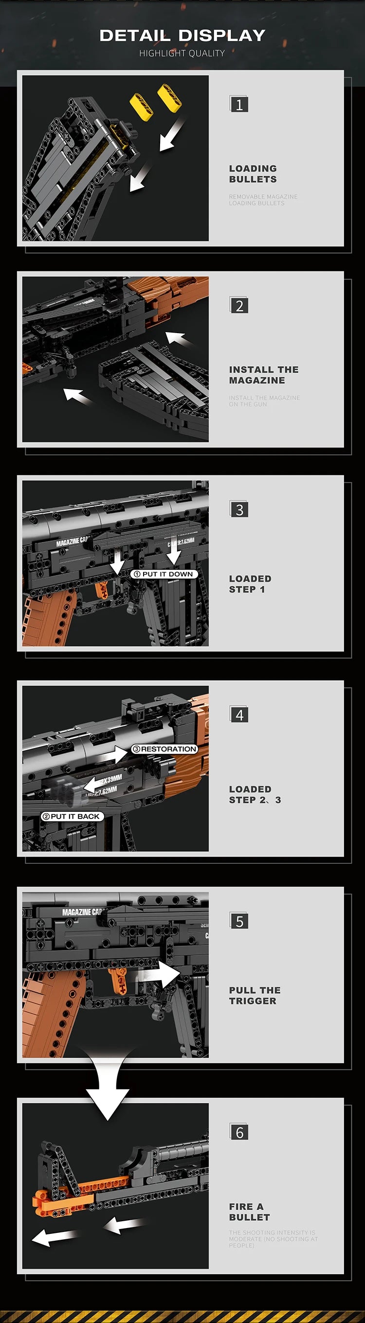 AK47-Inspired Building Block Model – Advanced DIY Construction Kit