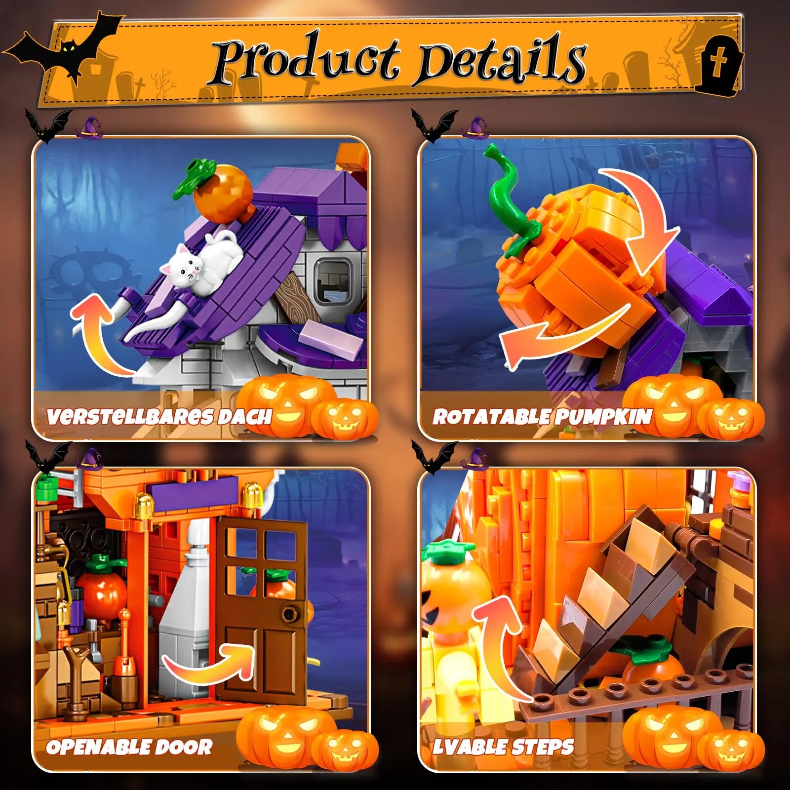 Halloween Horror Building Block Collection – Spooky MOC Display Sets