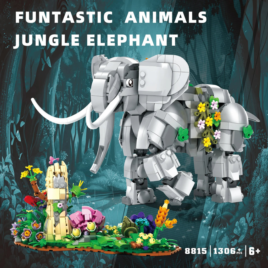 1306PCS Elephant Building Blocks – Animal Display Model