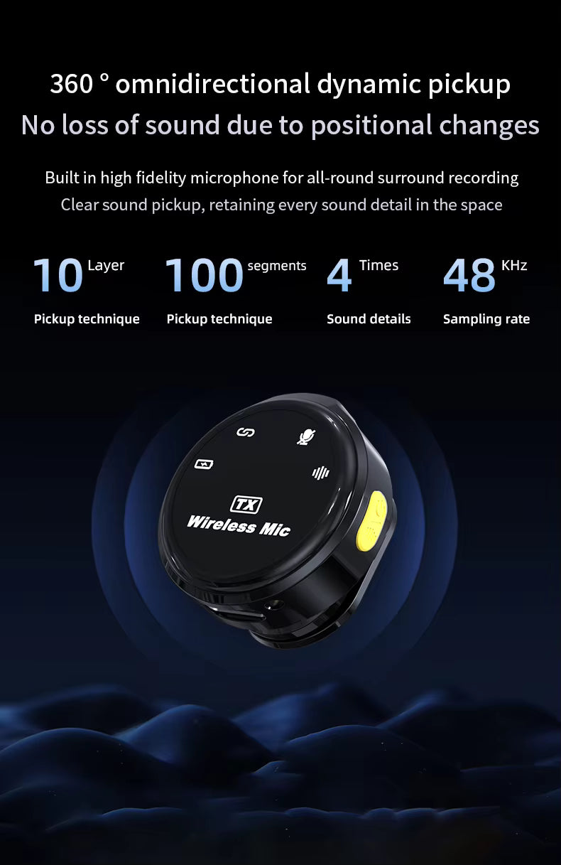 Wireless Dual Lavalier Microphone Kit for Android iPhone