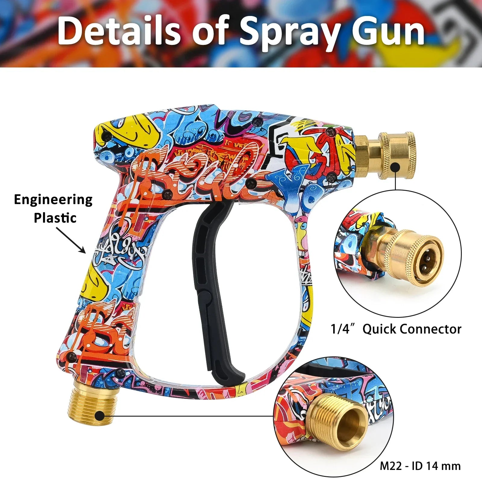 Pressure Washer Water Gun Kit with 1L Foam Cannon – Professional Car Cleaning Set