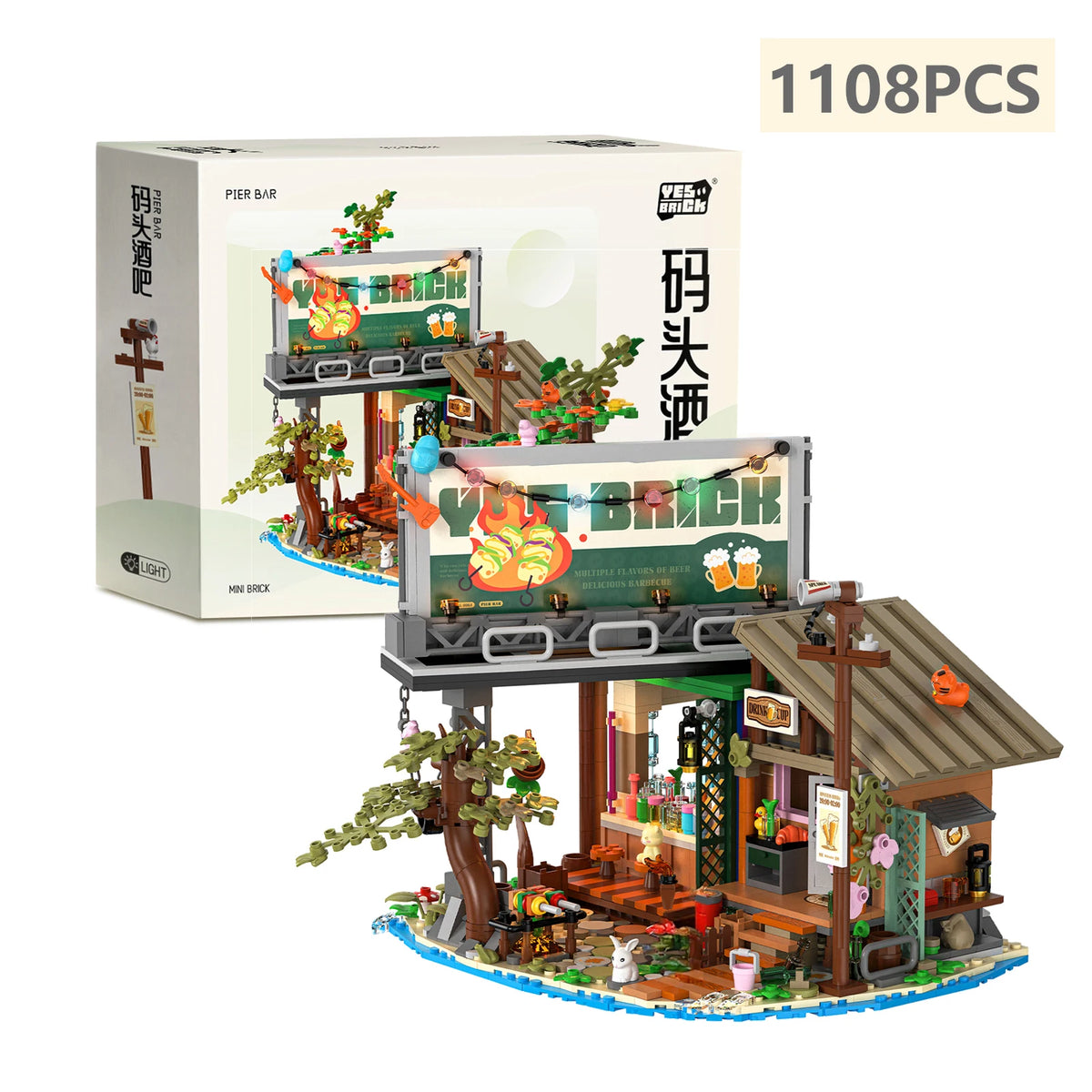 1,108 / 1,486PCS - Forest House LED Building Blocks