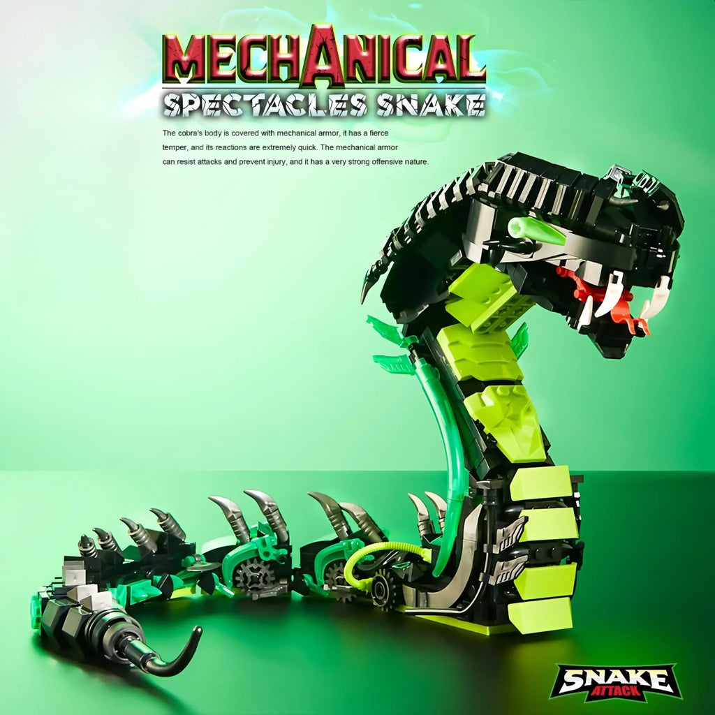 689PCS Mechanical Cobra Building Blocks – STEM Technological Snake Model