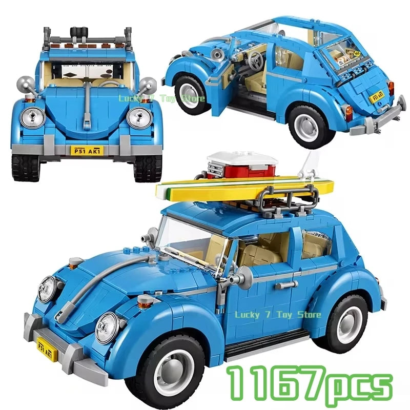 Blue Beetle Camper Van Building Block Set – 1,167 Pieces