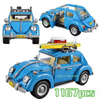 Blue Beetle Camper Van Building Block Set – 1,167 Pieces