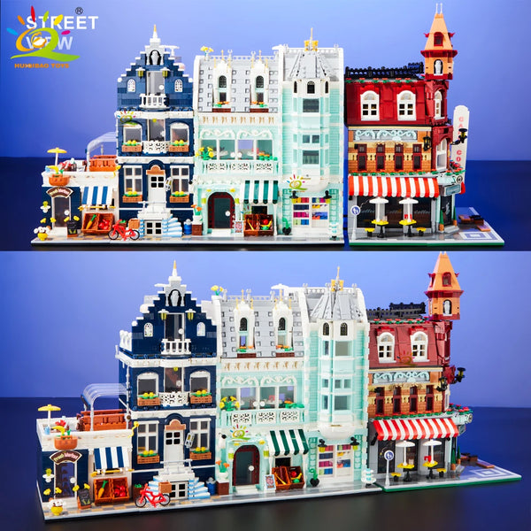 HUIQIBAO City Corner Coffee Shop Micro Building Blocks – 5 Sets to Collect