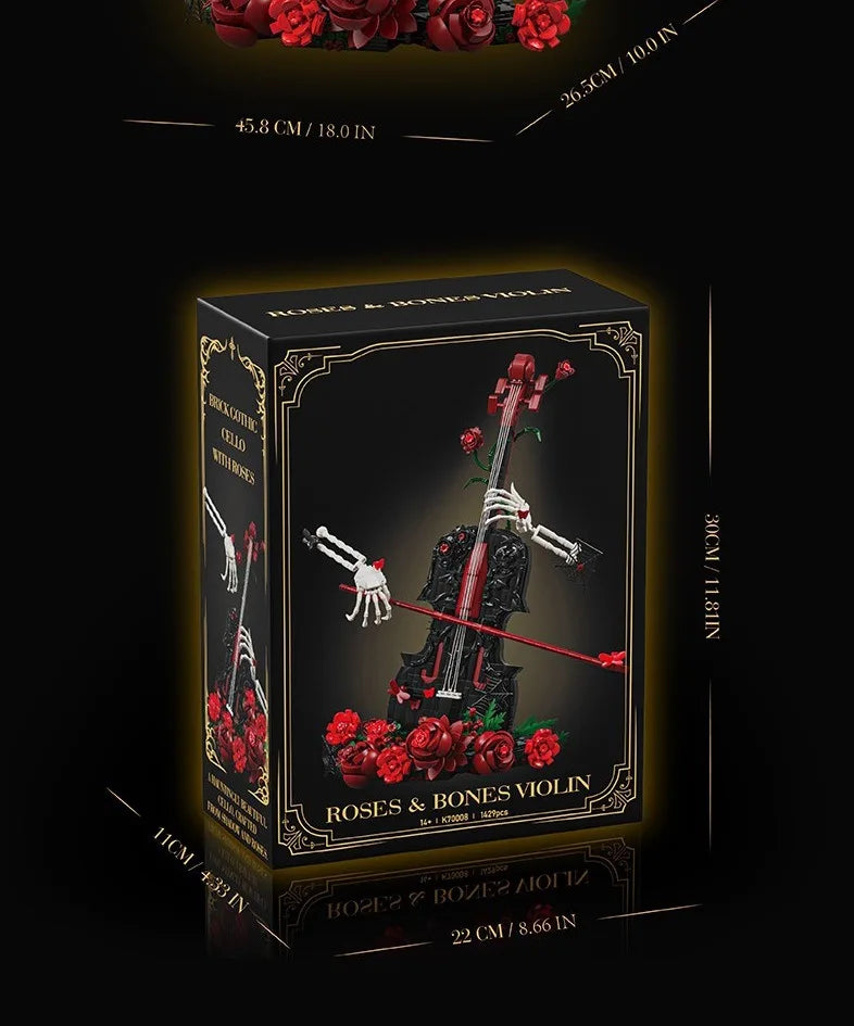 1,429 Pieces - Gothic Skeleton Cello Building Block Set