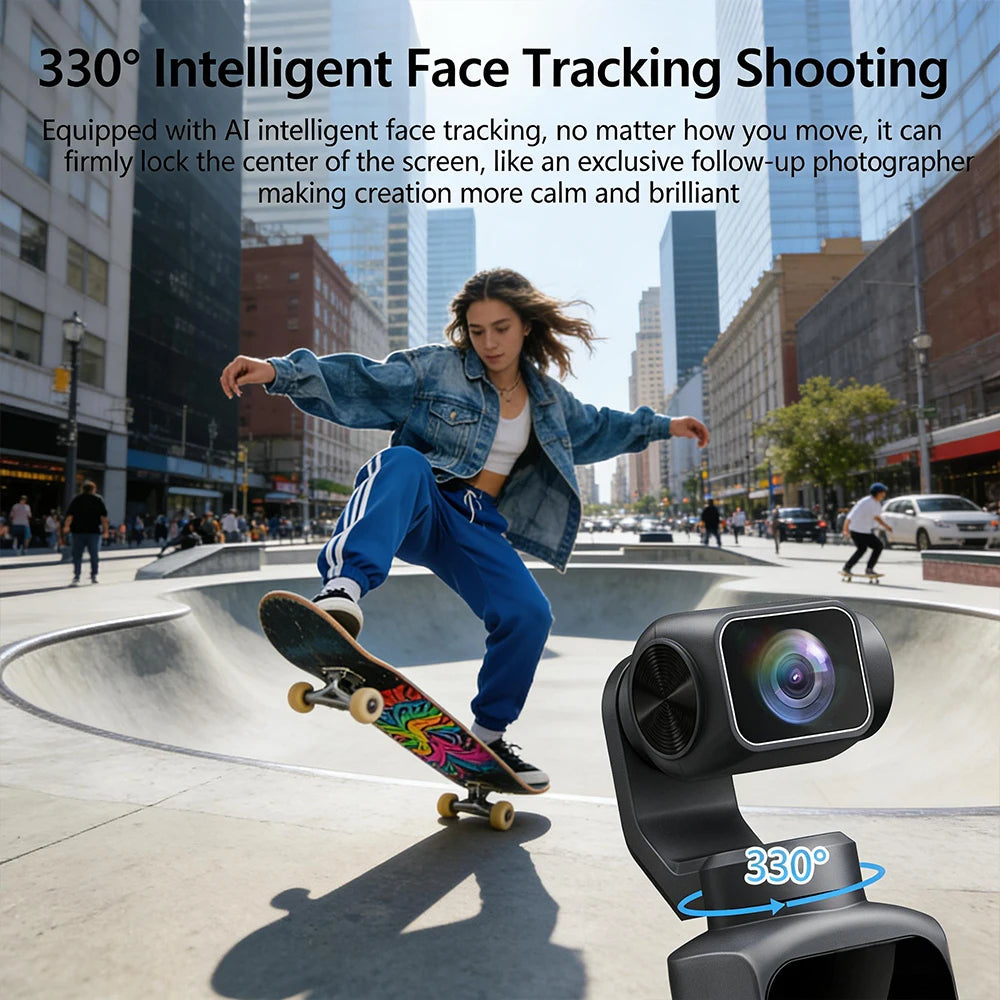 4K Pocket Tracking Camera – 330° Auto Tracking