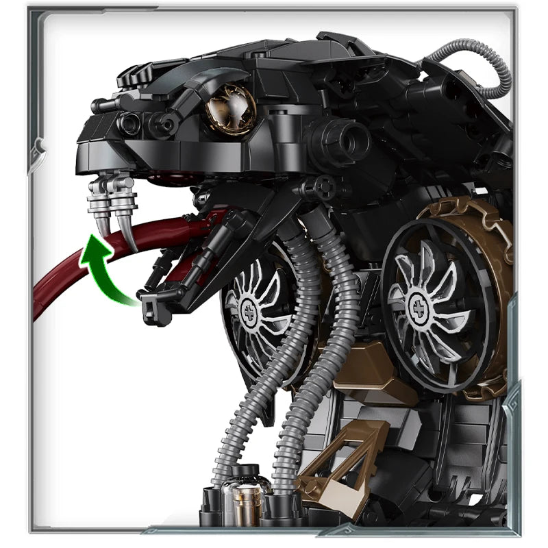 1000+PCS Cyberpunk Mechanical Snake Building Blocks – Technical Animal Model