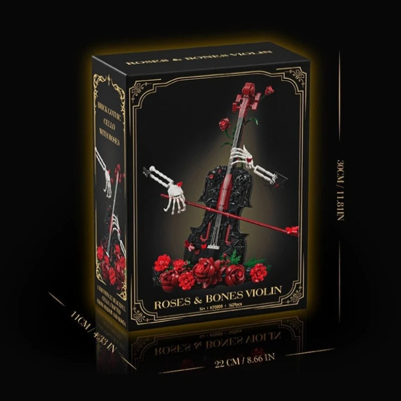 1,429 Pieces - Gothic Skeleton Cello Building Block Set