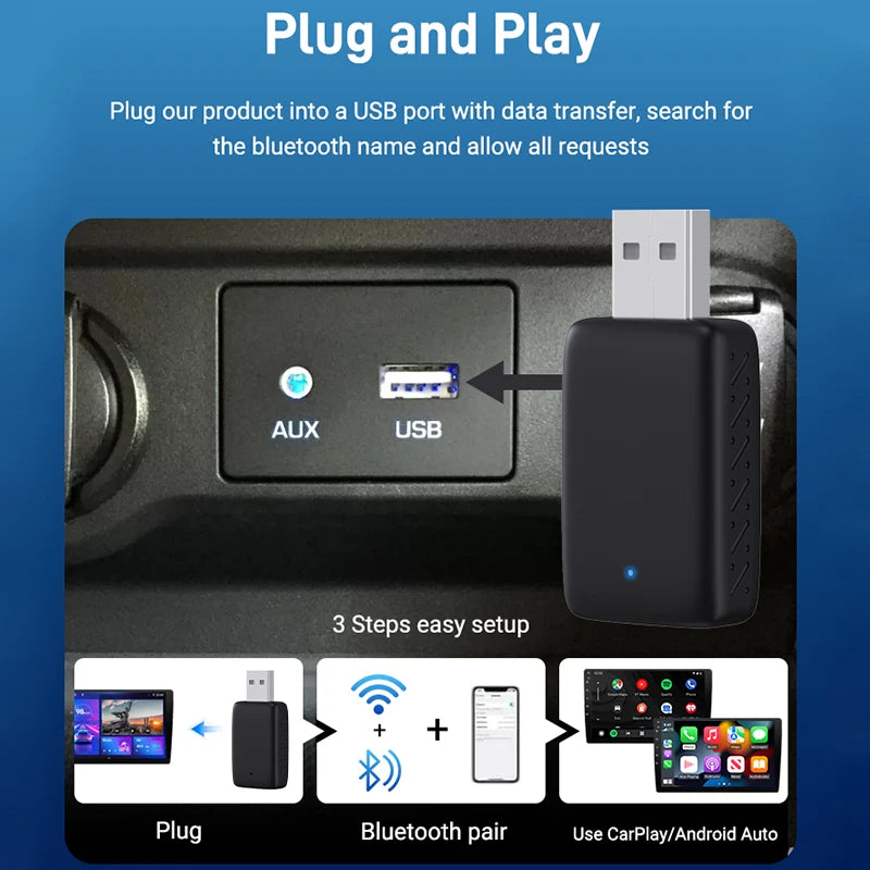 TOP SELLER - 2-in-1 Wireless CarPlay & Android Auto Adapter