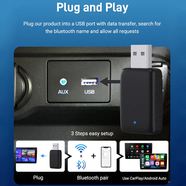 TOP SELLER - 2-in-1 Wireless CarPlay & Android Auto Adapter