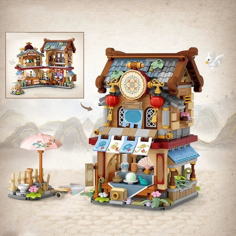 Japanese Street Shop Micro Building Blocks