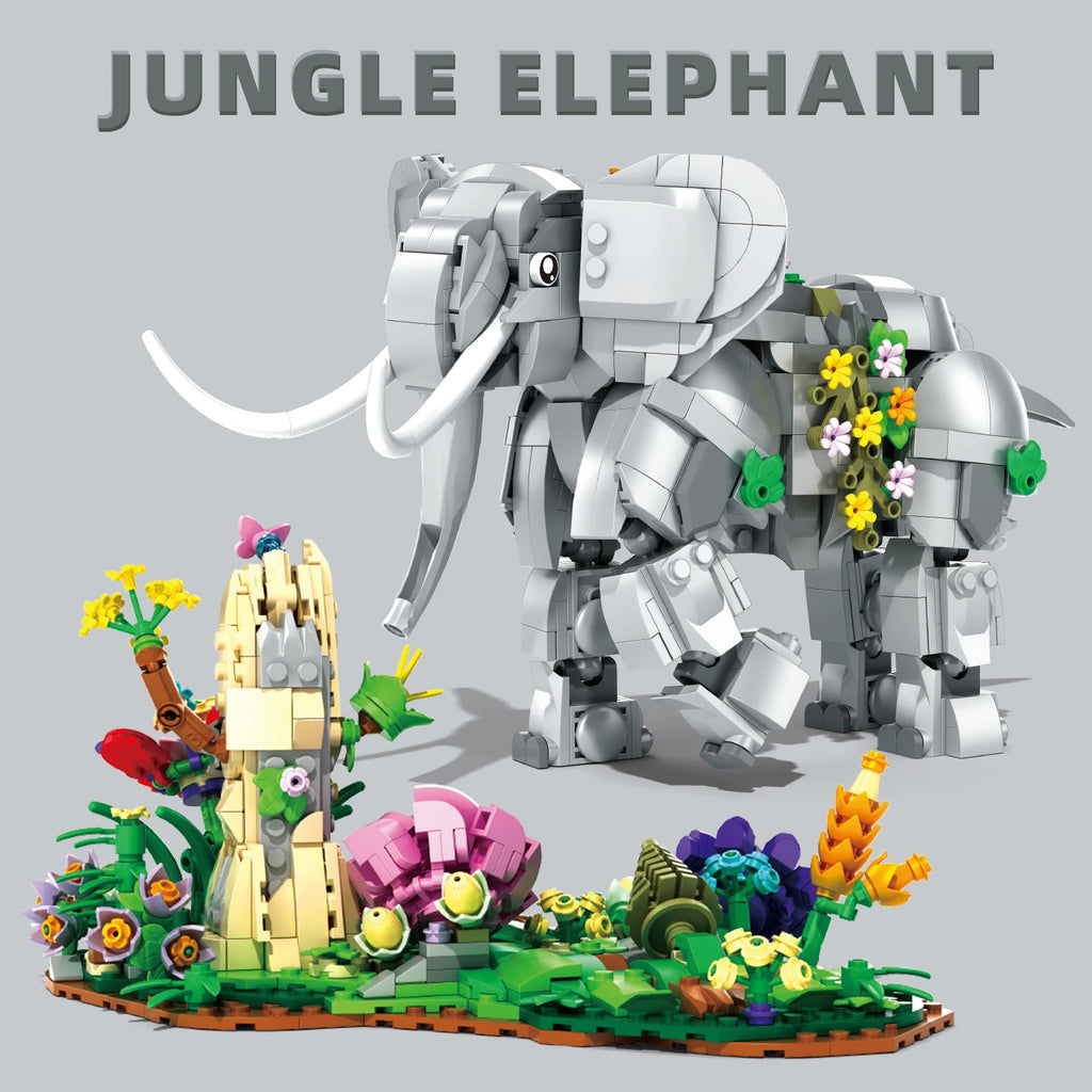 1306PCS Elephant Building Blocks – Animal Display Model