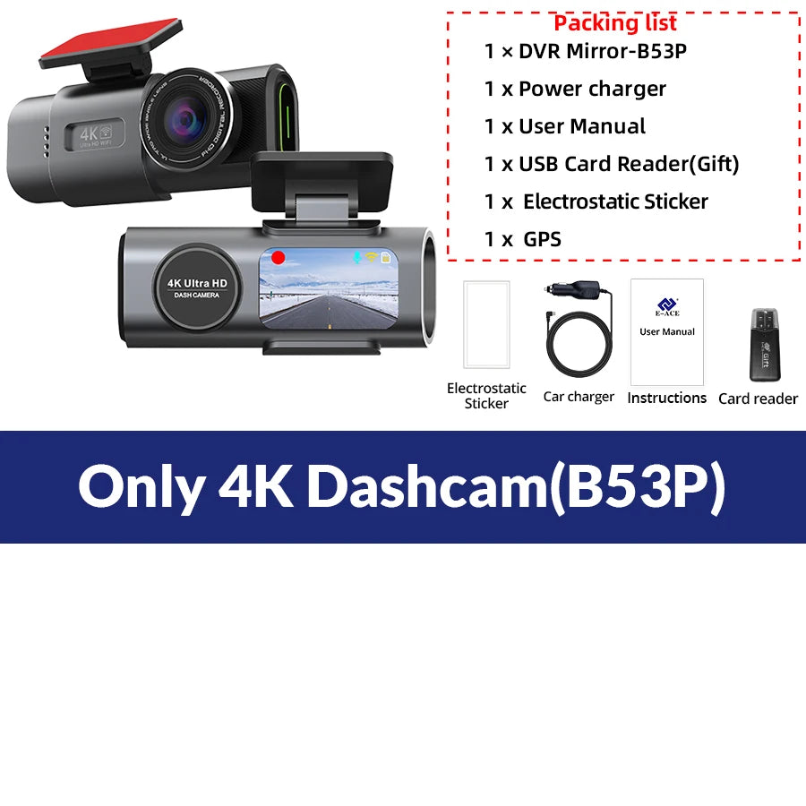 4K WiFi Dash Cam with Sony Sensor