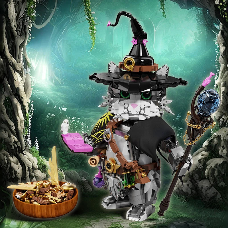 1,458PCS Wizard Cat Magic Building Set