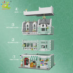 HUIQIBAO City Corner Coffee Shop Micro Building Blocks – 5 Sets to Collect