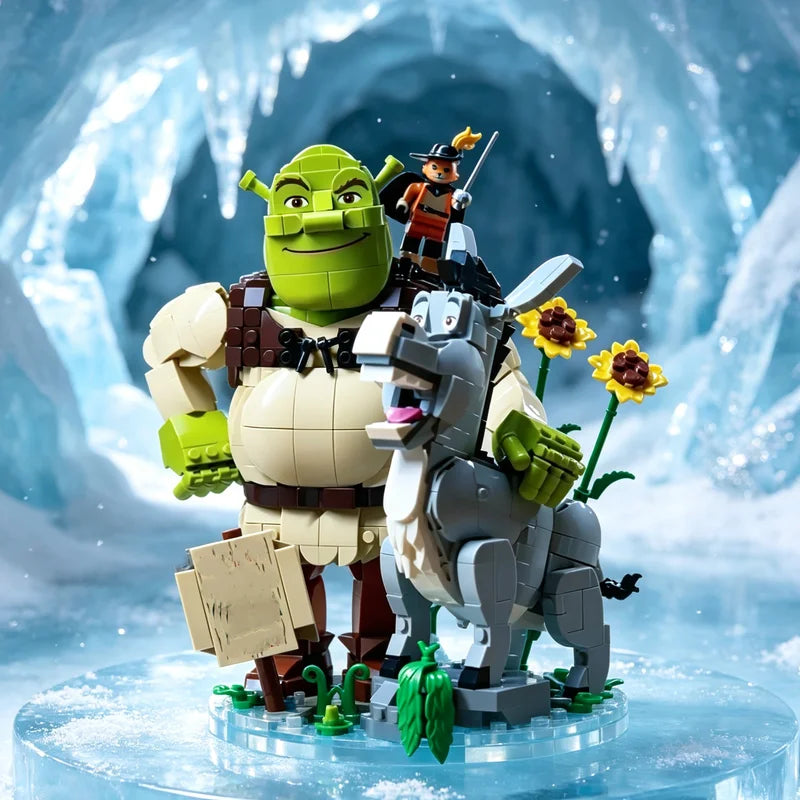 2026 NEW 1403PCS Shrek & Donkey Building Blocks – 3D Character Display Model