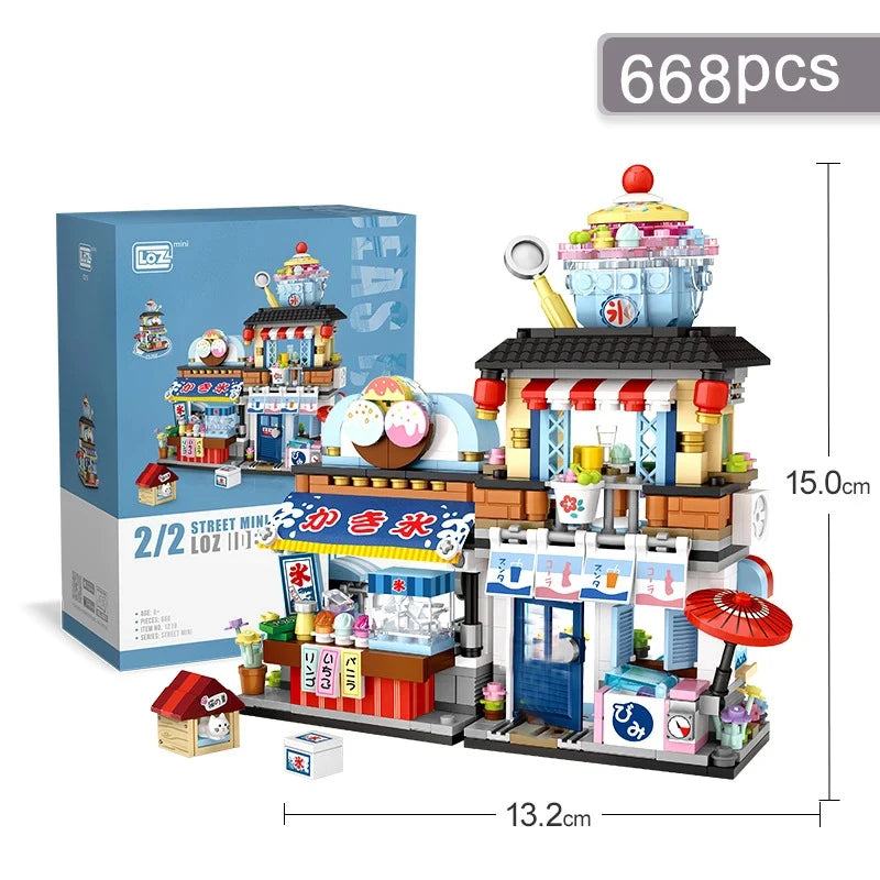 Japanese Street Shop Micro Building Blocks